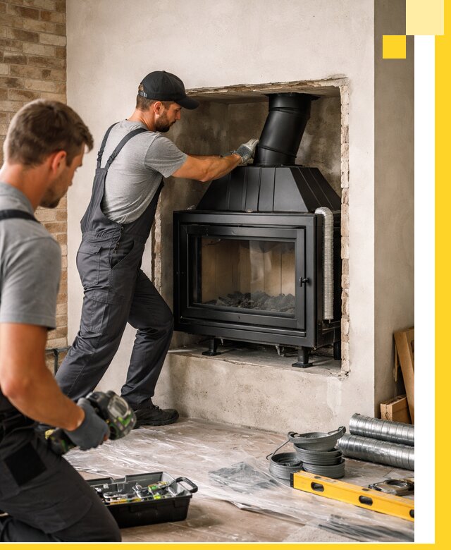 Установка каминных топок в Сорочинске: монтаж, подключение