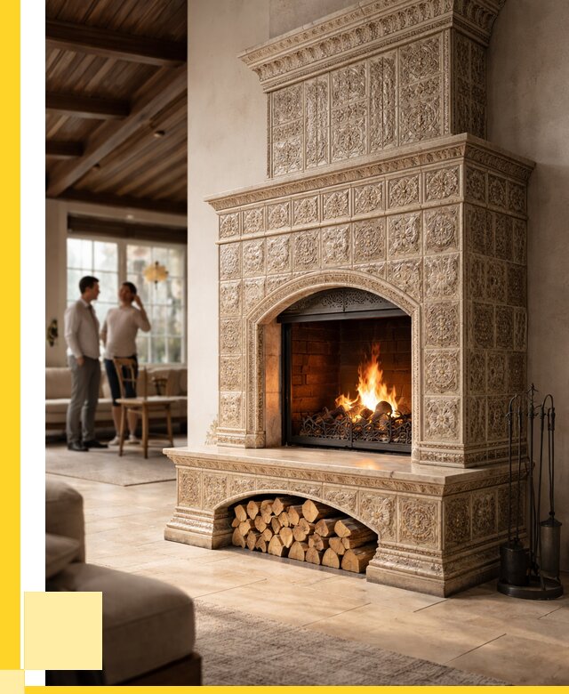 Купить изразцовый камин в Сорочинске от 258200 р. | ЭриданСрч