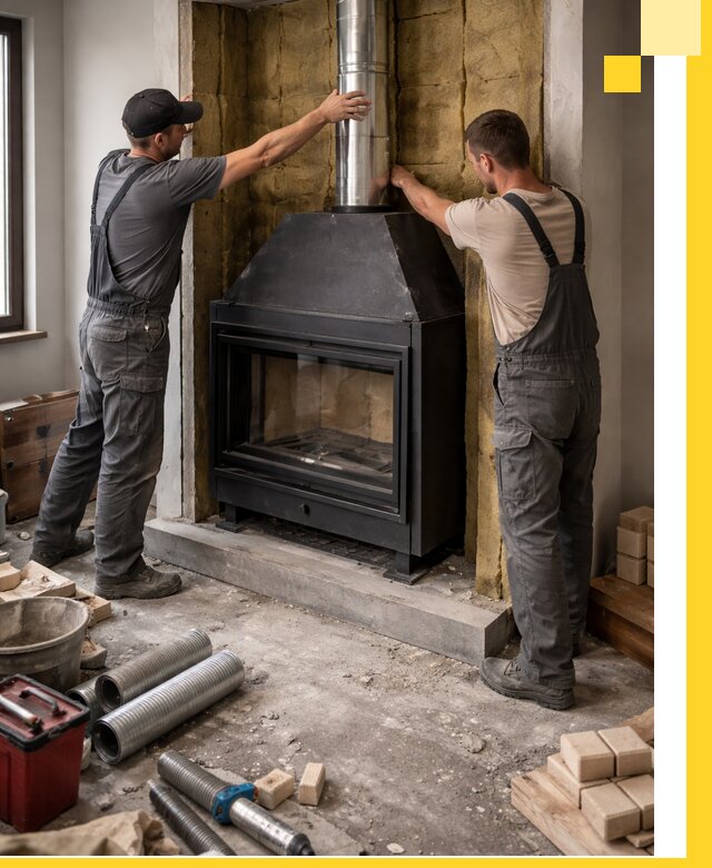 Изготовление и монтаж закрытых каминов в Сорочинске под ключ