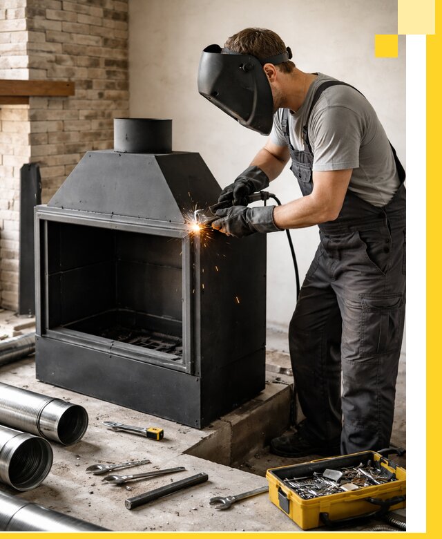 Продажа и установка металлических каминов в Сорочинске под ключ