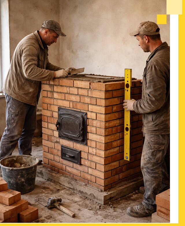 Отопительные печи под ключ в Сорочинске, установка и сборка