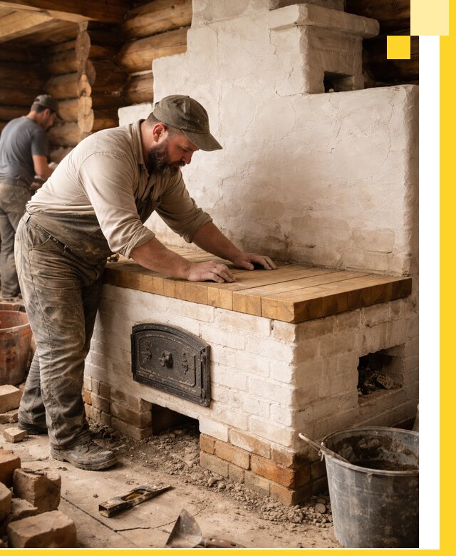 Проектирование и установка русской печи с лежанкой в Сорочинске