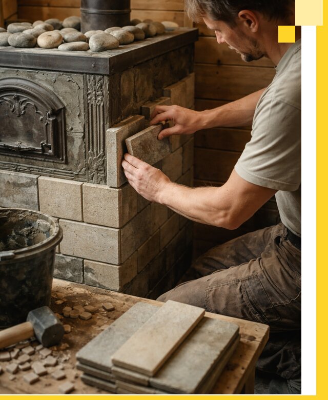 Облицовка банных печей в Сорочинске профессиональная отделка