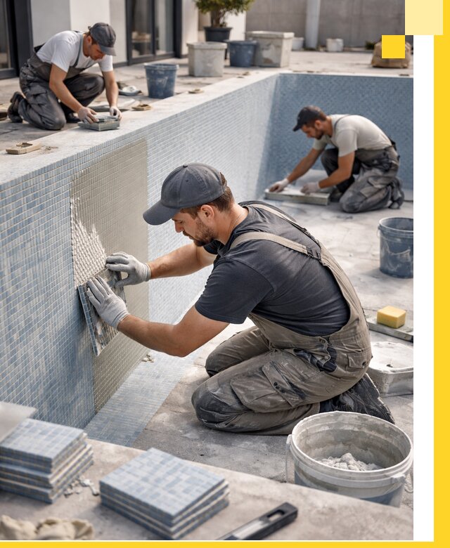 Облицовка бассейнов в Сорочинске плитка мозаика гидроизоляция