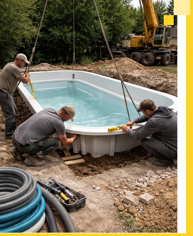 Установка и монтаж композитных бассейнов под ключ в Сорочинске