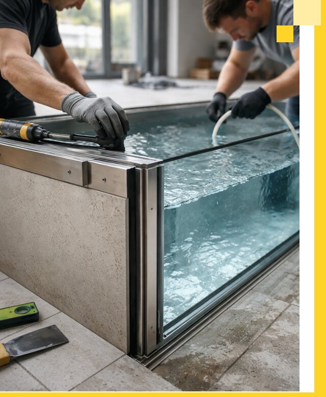 Проектирование и монтаж стеклянных бассейнов в Сорочинске