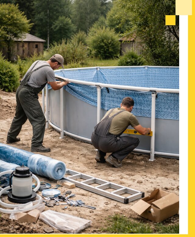 Установка и монтаж каркасных бассейнов в Сорочинске под ключ