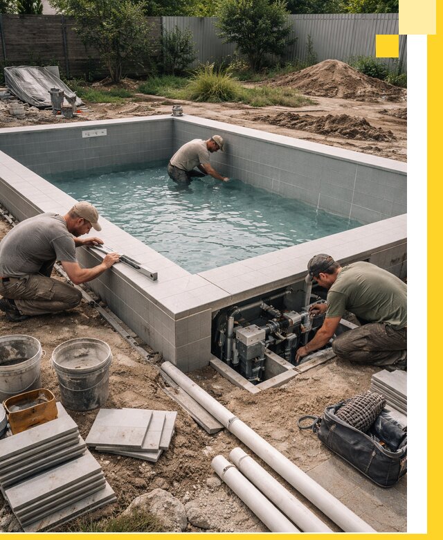 Строительство и монтаж бассейнов для дачи под ключ в Сорочинске