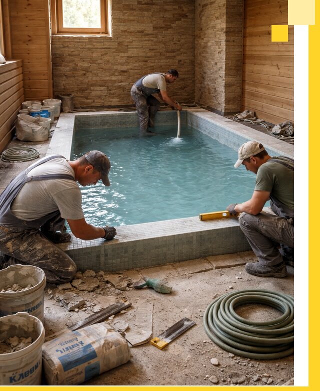 Проектирование и строительство бассейнов для бани в Сорочинске