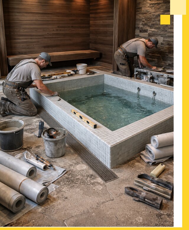 Установка и строительство бассейнов для сауны в Сорочинске