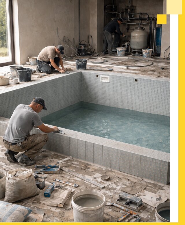 Строительство и монтаж бассейнов в помещении в Сорочинске