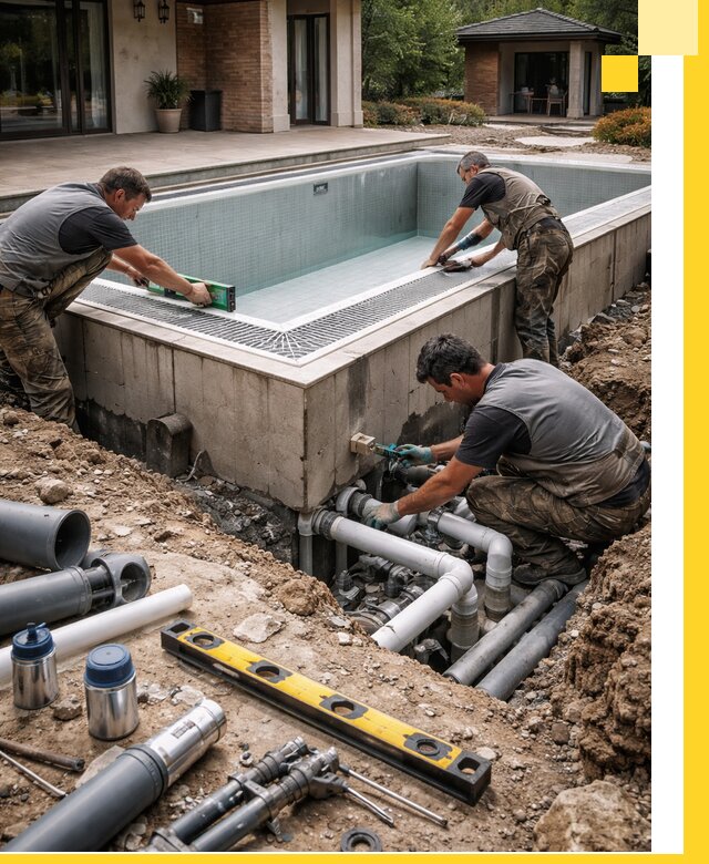 Строительство переливных бассейнов в Сорочинске под ключ