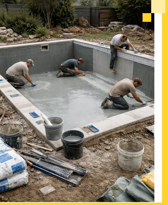 Изготовление и монтаж чаши бассейна под ключ в Сорочинске