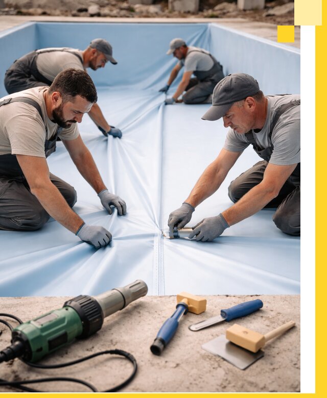 ПВХ пленка для бассейнов с монтажом и гарантией в Сорочинске