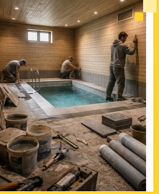 Строительство бани с бассейном и сауной под ключ в Сорочинске