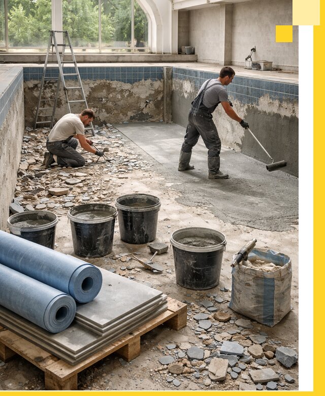 Реконструкция бассейнов в Сорочинске: ремонт, гидроизоляция