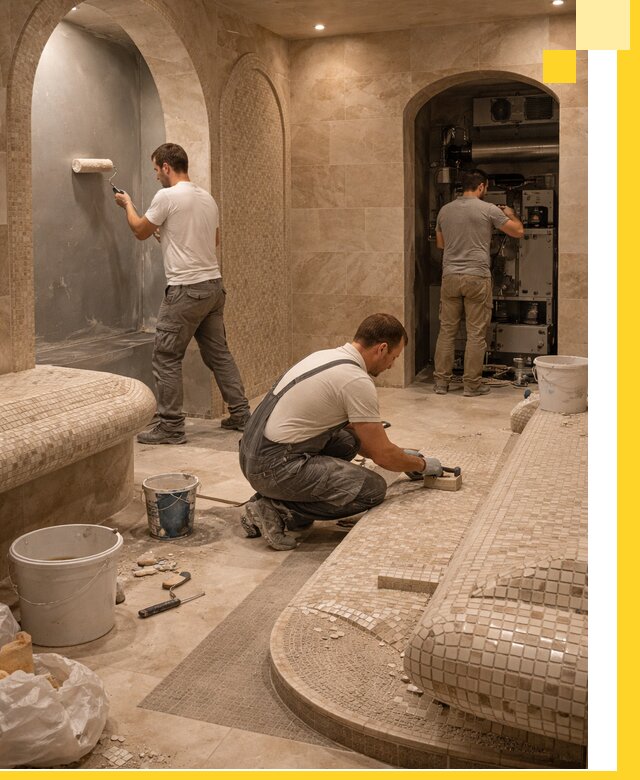 Строительство бани с хамамом и бассейном под ключ в Сорочинске