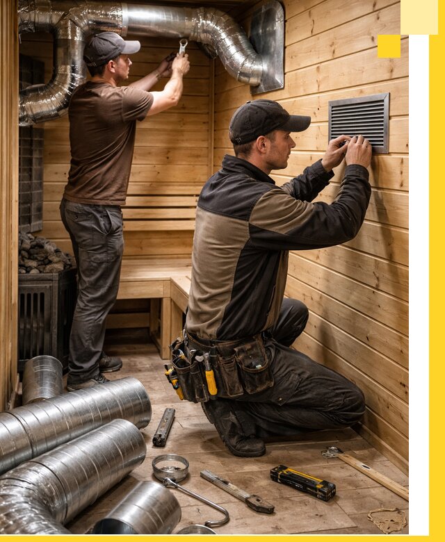 Проектирование и монтаж вентиляции бани в Сорочинске под ключ