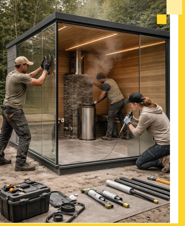 Проектирование и строительство стеклянных бань в Сорочинске