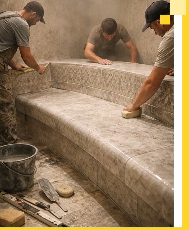 Изготовление и установка сидений для хамама в Сорочинске