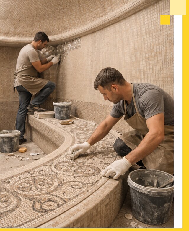 Плитка для хамама в Сорочинске, укладка, подбор и поставка